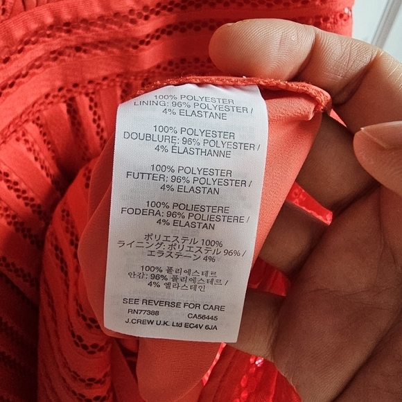 J. CREW Red Orange Lace Fit&Flare Mini Dress, Size 2P - Picture 5 of 8